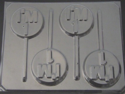 4120 I'm One 1 Chocolate or Hard Candy Lollipop Mold